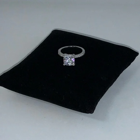 1ct Pave Crown Cushion Cut Ring - Picture 6 of 14